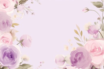 Roses bloom drawing wallpaper background card design with copy space