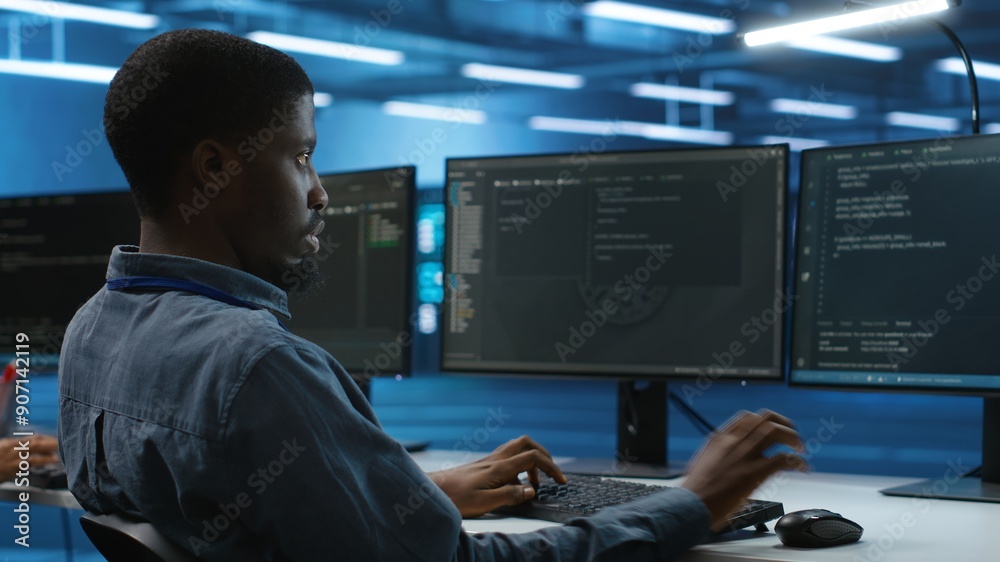 Poster it specialist in server farm ensuring valuable data remains shielded from potential threats, safegua