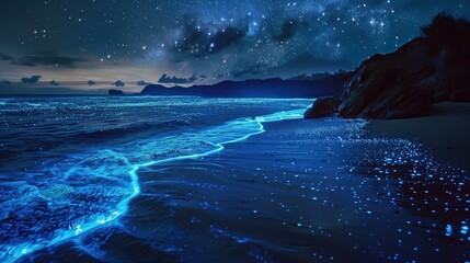 Bioluminescence. Bio luminescent ocean.