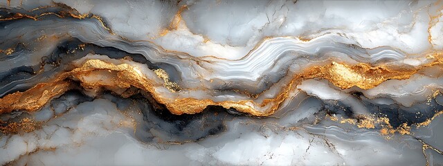  Abstract Marble Texture with Gold and Blue Veins 
