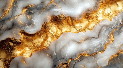  Abstract Marble Texture with Gold and Blue Veins 