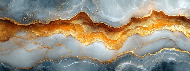 Fototapeta premium Abstract Marble Texture with Gold and Blue Veins 
