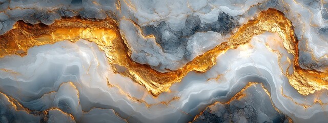 Obraz premium Abstract Marble Texture with Gold and Blue Veins 