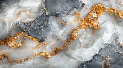  Abstract Marble Texture with Gold and Blue Veins 