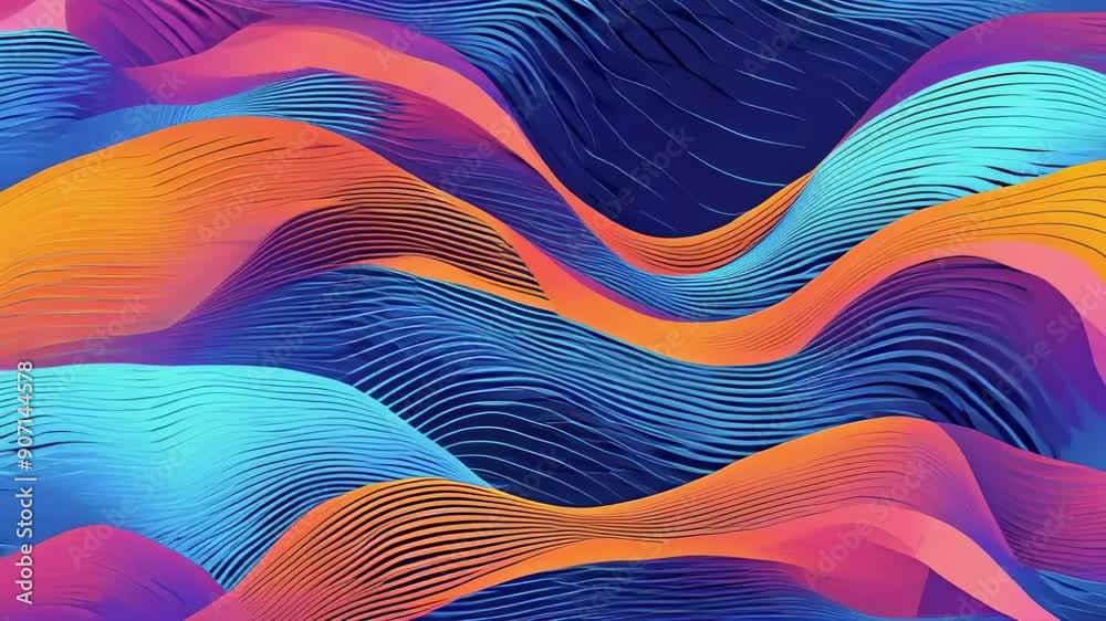 Poster Transparent gradient wave background