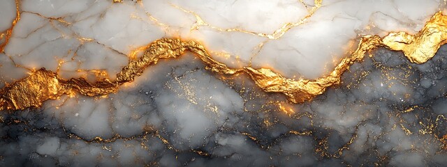  Abstract Marble Texture with Gold and Blue Veins 