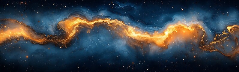  Abstract Marble Texture with Gold and Blue Veins 