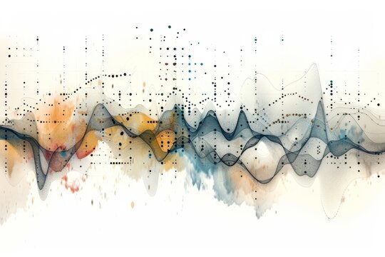 a city with lots of lights and buildings, Scatter plots mapping out correlations between variables