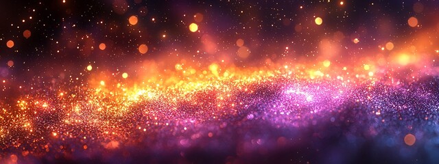 Fototapeta premium Abstract Purple and Gold Bokeh Background 