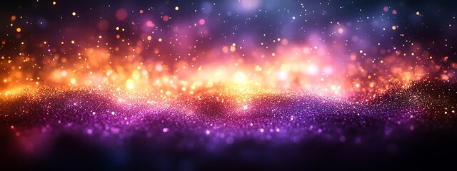 Naklejka premium Abstract Purple and Gold Bokeh Background 