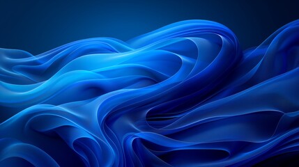 Fototapeta premium vibrant digital dreamscape with deep blue abstract swirls, resembling flowing silk or liquid.