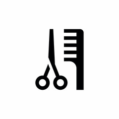 hairdresser scissors and comb icon