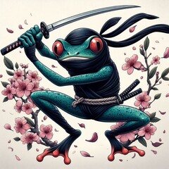 Frog illustration generative ai 