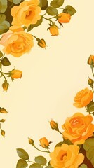 Roses bloom drawing wallpaper background card design with copy space