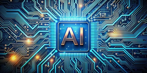 Generative ai. circuitry, artificial intelligence, futuristic technology, microchips, digital brain, neural networks, holographic interface, light rays, energy pulses, circuit board patterns