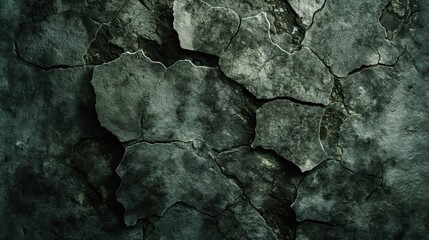  aged cement wall with rough stone texture, moss and cracks