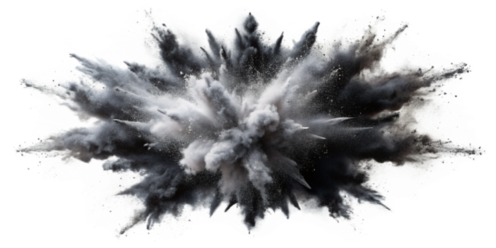 Generative ai. dark abstract explosion, black and white splattered ink texture, chaotic geometric shapes bursting outwards, intricate sharp shards, gothic symmetry, brooding ambiance
