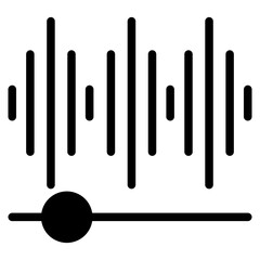 sound waves icon. frequency audio black icon.