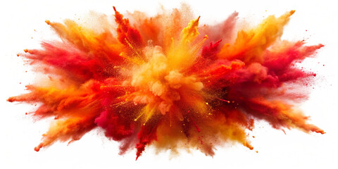 Generative ai. A vibrant, explosive, abstract burst of warm colors, fiery orange and crimson red blending together in a dynamic, chaotic swirl, like a cosmic supernova or molten lava erupting