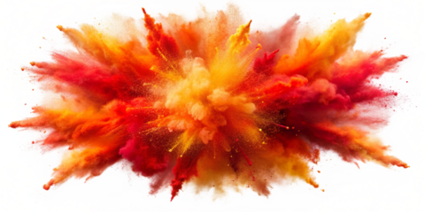 Generative ai. A vibrant, explosive, abstract burst of warm colors, fiery orange and crimson red blending together in a dynamic, chaotic swirl, like a cosmic supernova or molten lava erupting