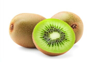 Obraz premium fruit kiwi isolated on white background, full depth of field, ai