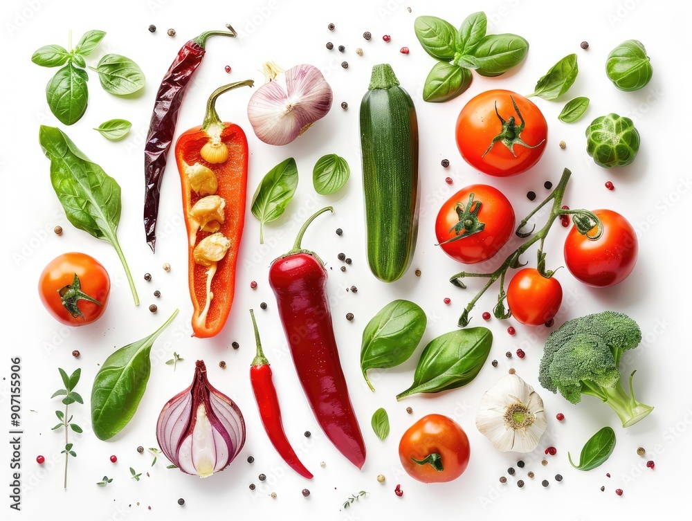 Canvas Prints vegetables on a white background