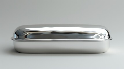 High-resolution polished silver cake stand, sleek and stylish, isolated on a plain background with ample space for advertising text or logos