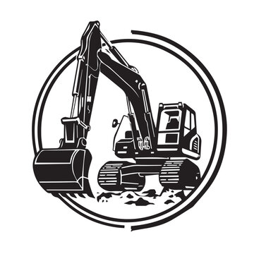 Construction equipment in cartoon, doodle style . Image for t-shirt, web, mobile apps and ui. Isolated 2d vector illustration in logo, icon, sketch style, Eps 10, black and white. AI Generative