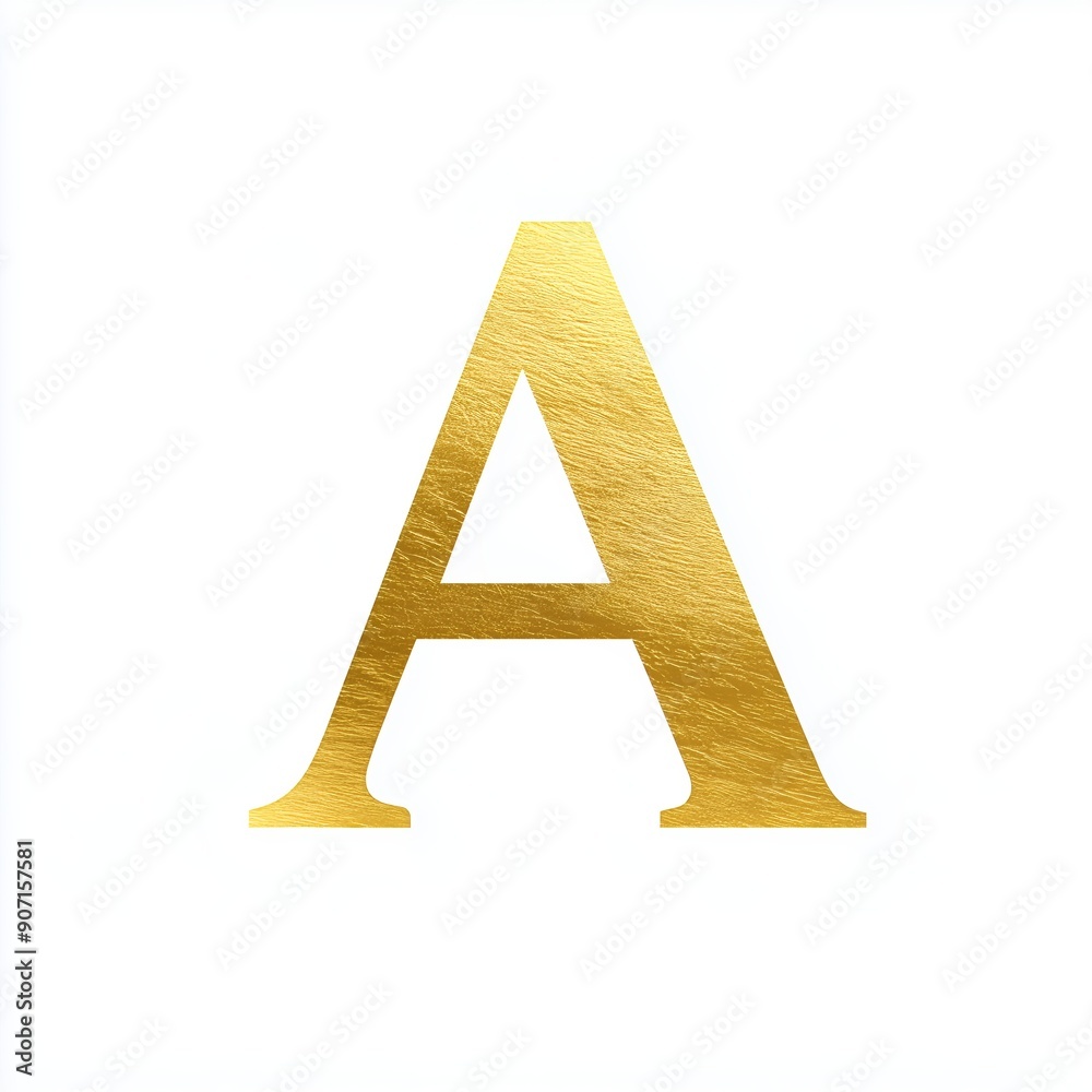 Poster Elegant Golden Letter A on White Background