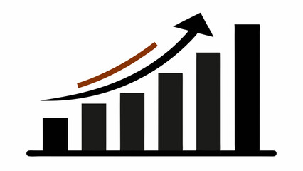 Business Growth Success Graph Diagram with Upward Arrow, Profit Growth Bar, and Progress Chart Icons