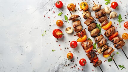 Juicy Grilled Shish Kebabs with Fresh Veggies