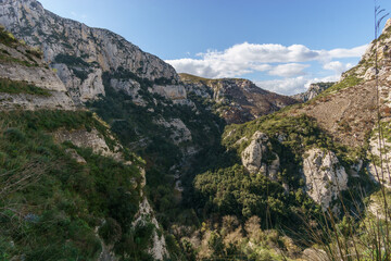 Beautiful canyon at Oriented Nature Reserve Cavagrande del Cassibile, Syracuse, Italy.