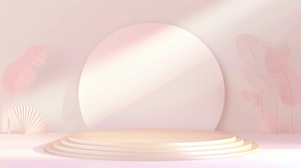Abstract pink with shiny gold background