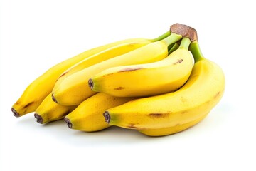 bunch of bananas isolated on white background, full depth of field, ai