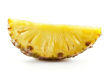 Pineapple slice isolated on white background, full depth of field , ai