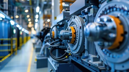 Fototapeta premium A factory with many machines and a lot of wires