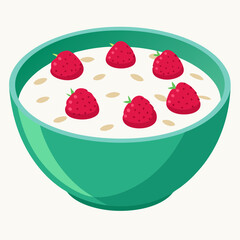 Delicious Porridge with Fresh Raspberries A Nutritious Breakfast Bowl Recipe