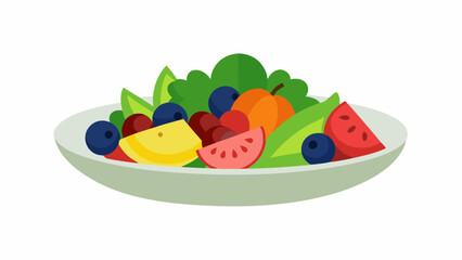 Fresh Fruit and Berry Salad A Deliciously Healthy Recipe on a White Plate