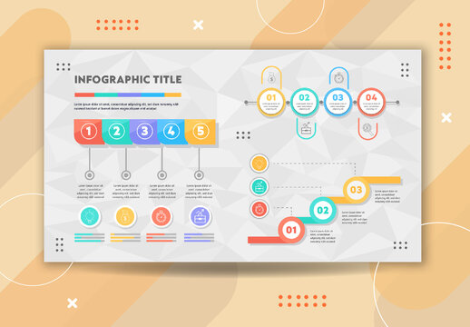 Colorful Geometric Business Timeline Infographic Template