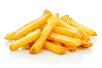 french fries, potato fry isolated on white background, full depth of field , ai