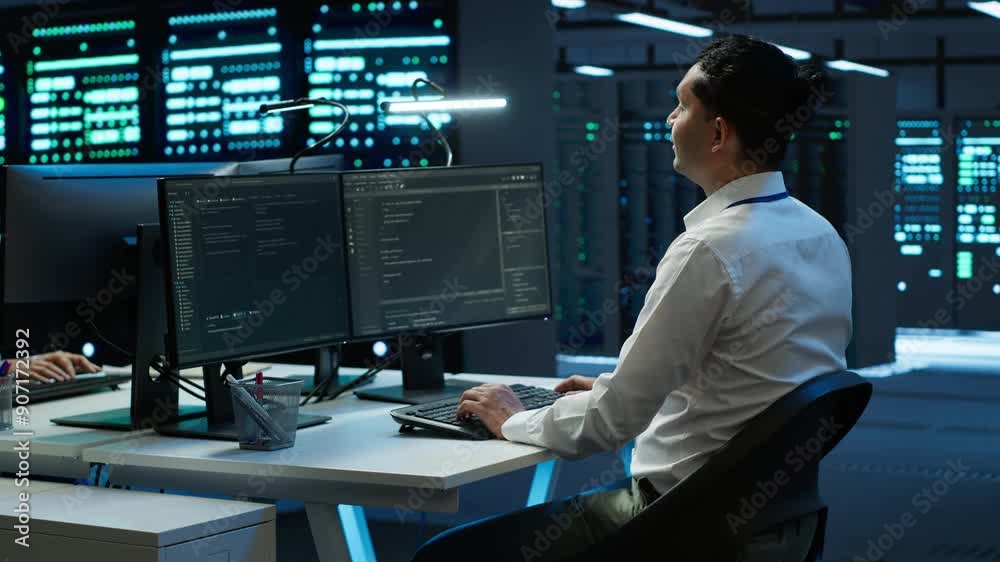 Poster developer and coworker overseeing data center, making improvements and updates to ensure system can 