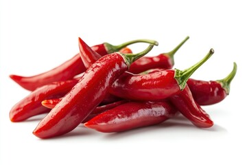 red hot Chili Peppers isolated on white background, full depth of field , ai