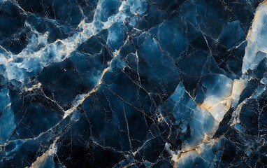 Blue Marble with Black and White Veining, Striking and Smooth Polished Surface