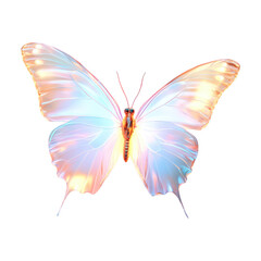 Glowing Butterfly With Luminescent Wings On Transparent Png Background For Magical Nature Themes . Generative ai