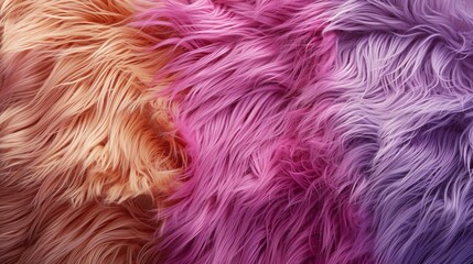 Fototapeta premium Multicolored fur texture. Faux fur for sewing