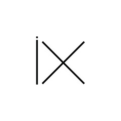 Letter iX line geometric symbol simple logo vector