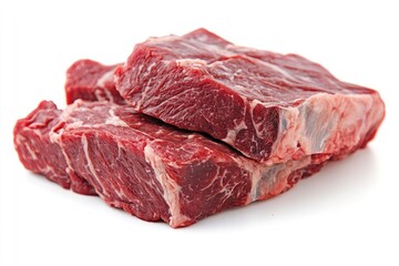 Obraz premium meat, beef, isolated on white background, full depth of field , ai