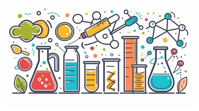 Education Web Banner. STEM education. Science, Technology, Engineering, Arts, Mathematics.