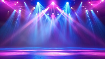 Crowd at concert and blurred stage lights