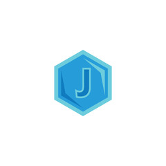 Letter J diamond, hexagon geometric symbol simple logo vector